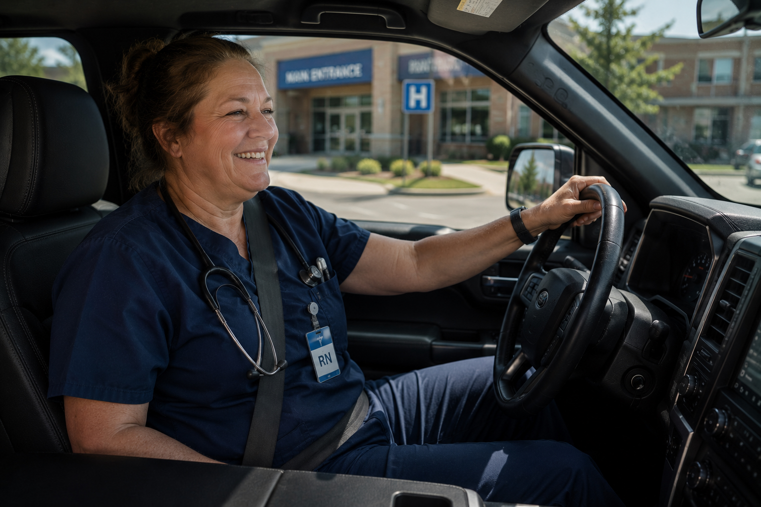Traveling nurse driving for work
